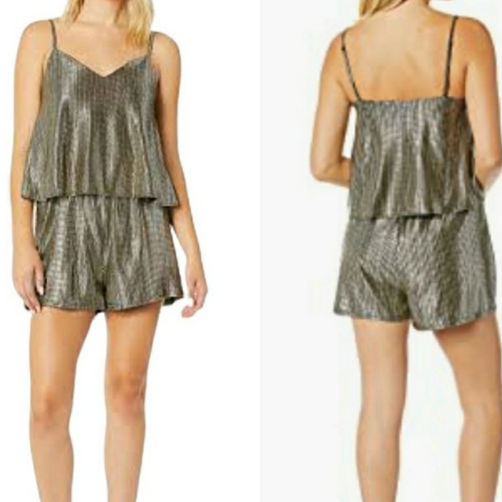 NWT Jack by BB Dakota Gold Metallic Romper Size S